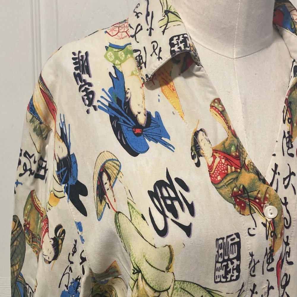 Tianello Japanese print shirt M geisha - Picture 3 of 11
